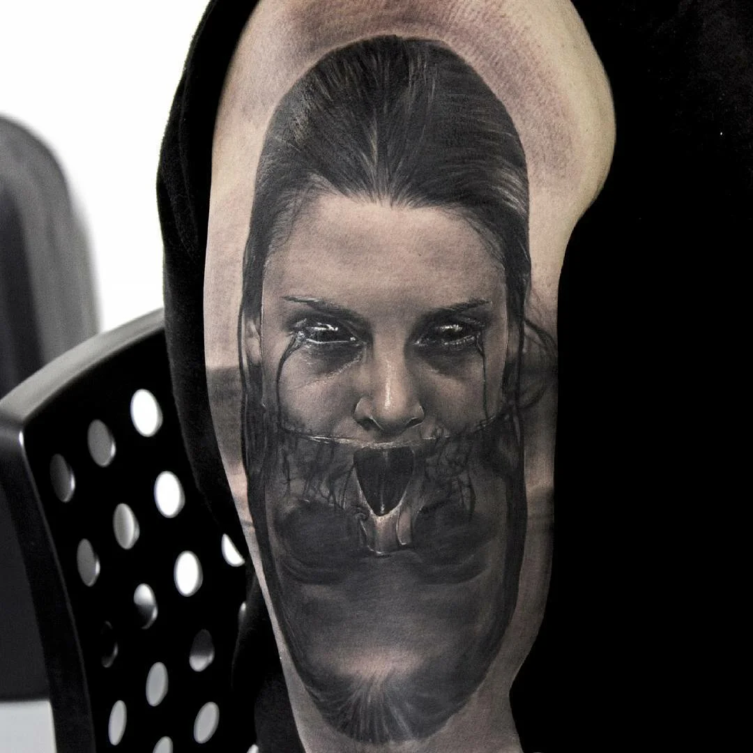 Tattoo style Horror - creepy, talented.