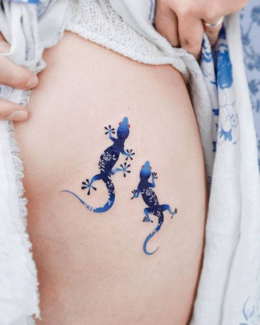 20 little lizard tattoos for men and women