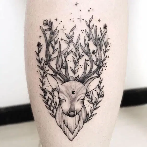 A selection of deer tattoos for women