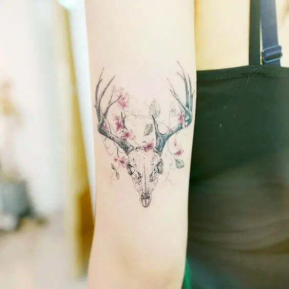 A selection of deer tattoos for women