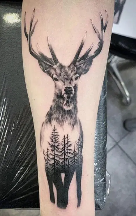 A selection of deer tattoos for women