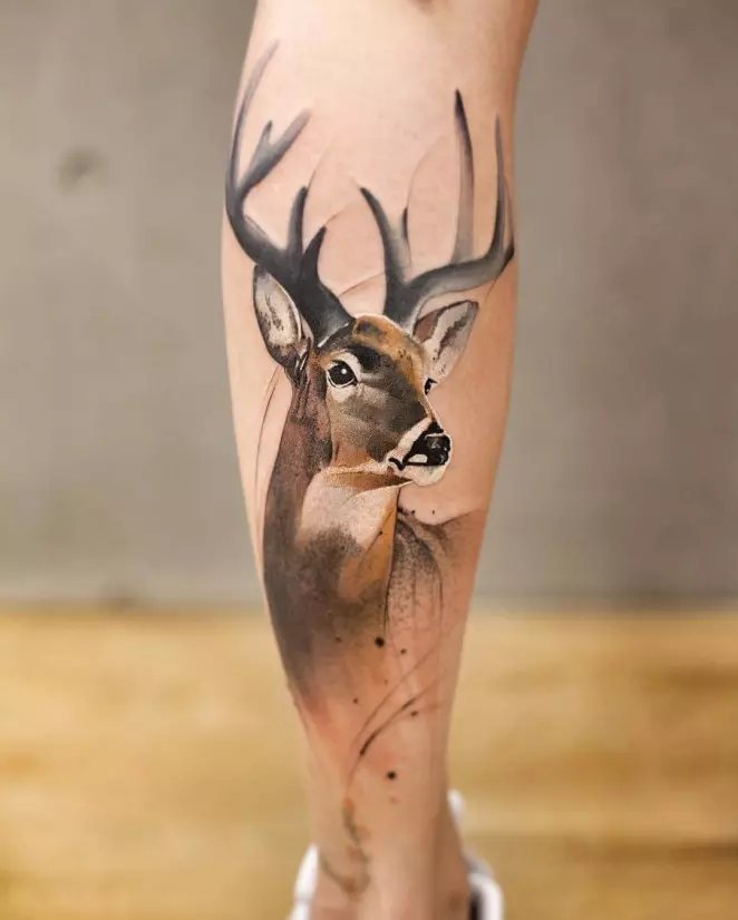 A selection of deer tattoos for women