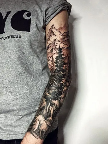 NATURE TATTOO ON THE ARM