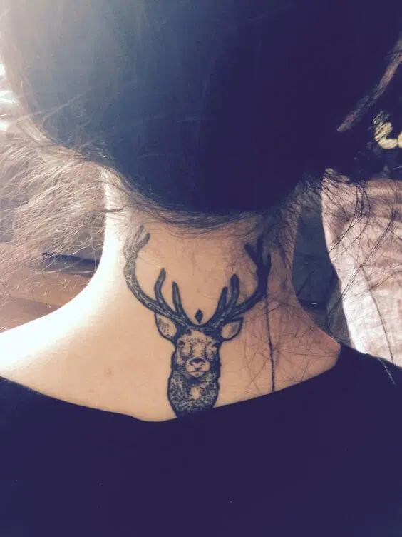 A selection of deer tattoos for women