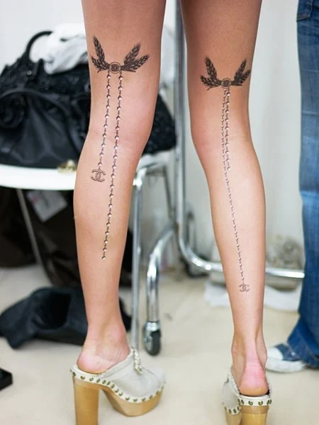 Tattoo on the back of the leg