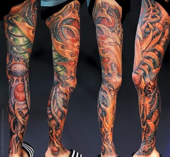 Bioorganic full leg tattoos