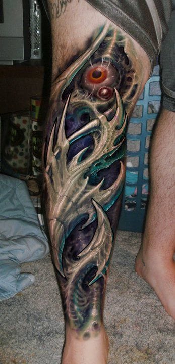 Bioorganic tattoos on the leg