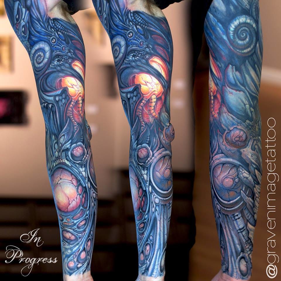 Bioorganic tattoos on the arm