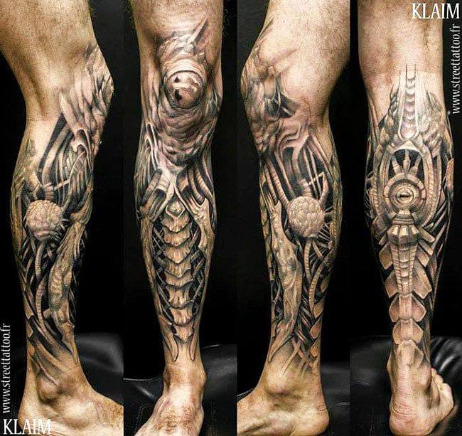 Bioorganic tattoos on the leg