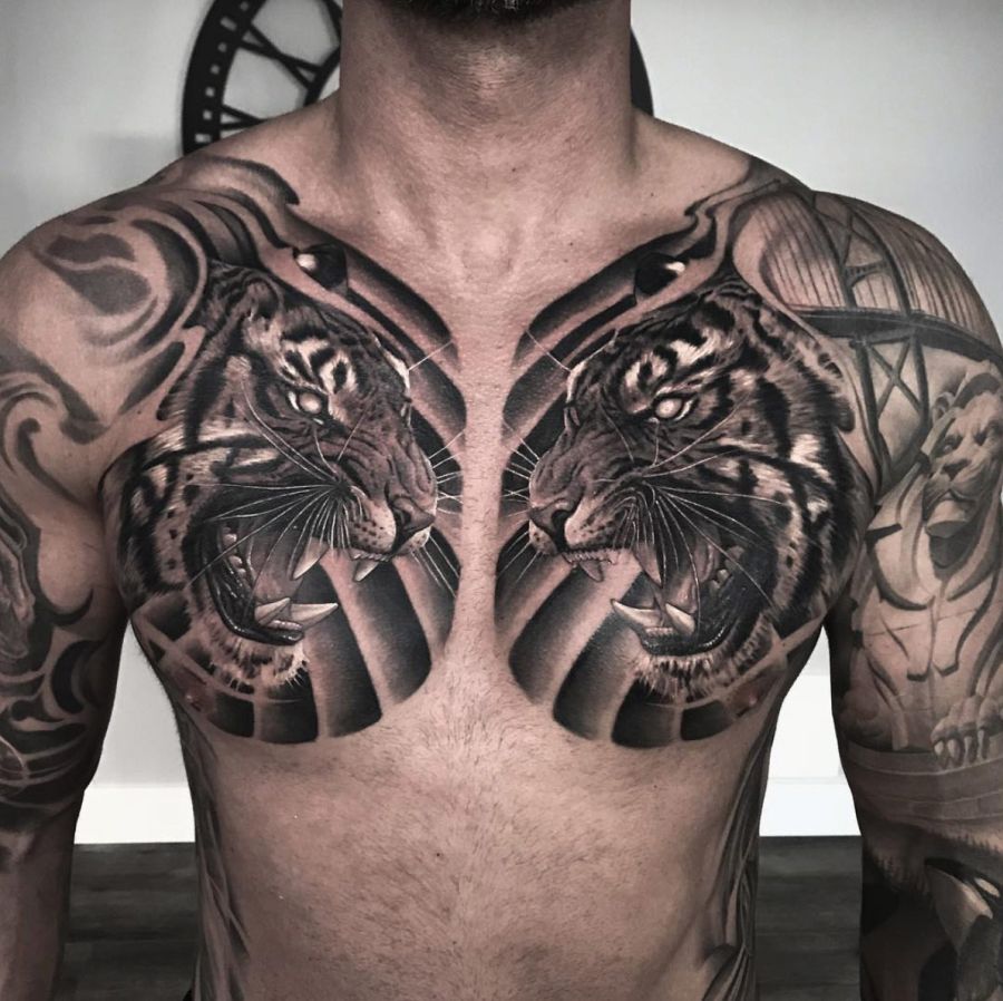 20 piercing black and gray tattoos for brave men