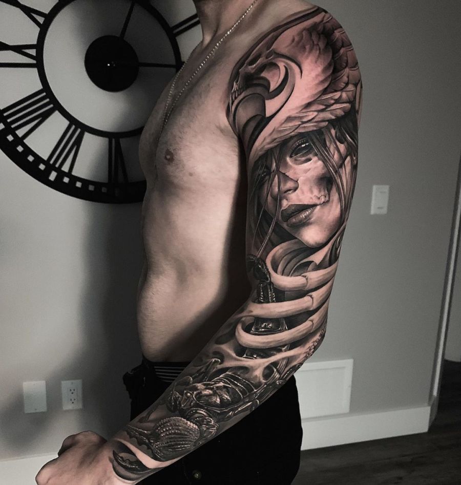 20 piercing black and gray tattoos for brave men