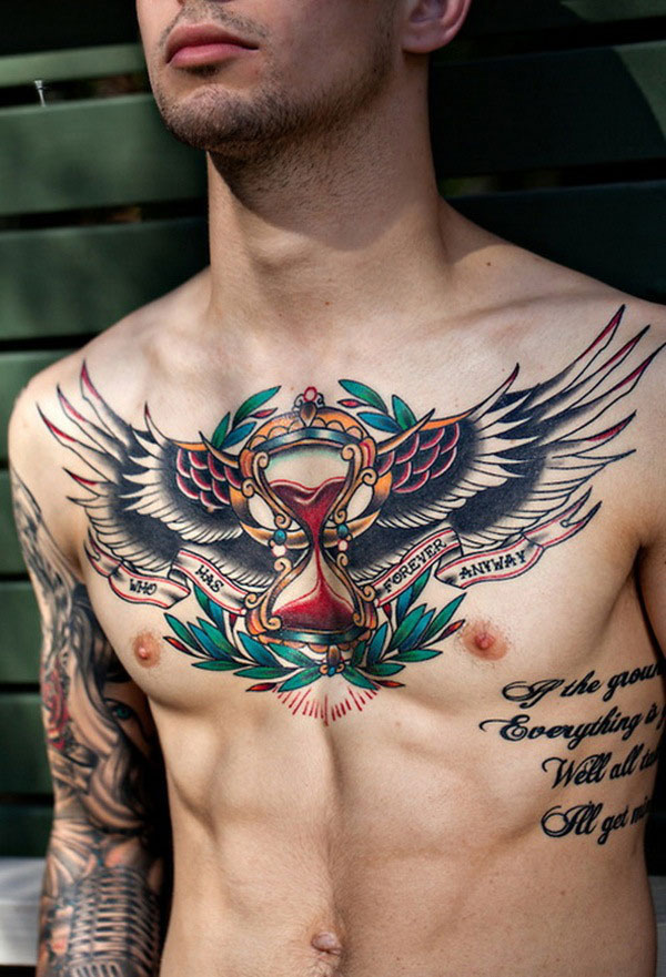 Winged Sandglass Tattoo