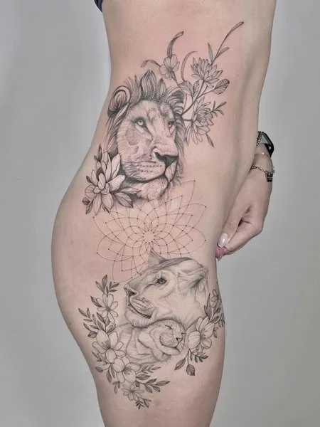 Tattoo of the Lion and the Lioness