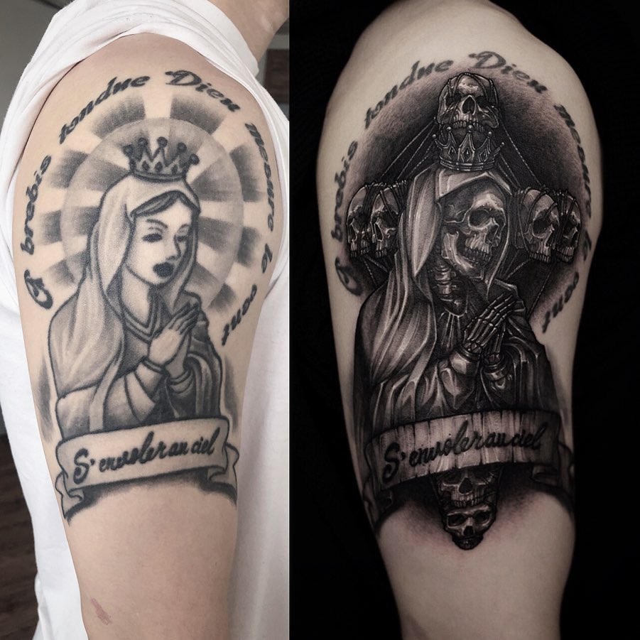 Horror style tattoo