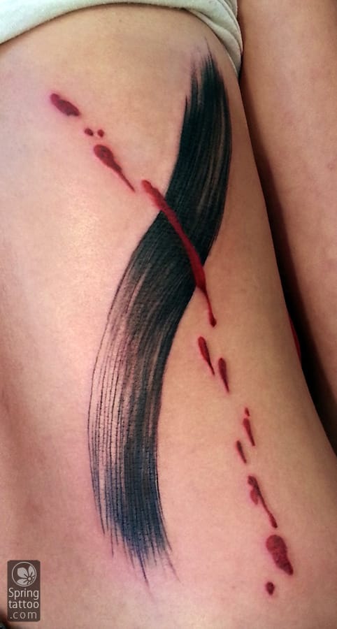 18 interesting brushstroke style tattoos