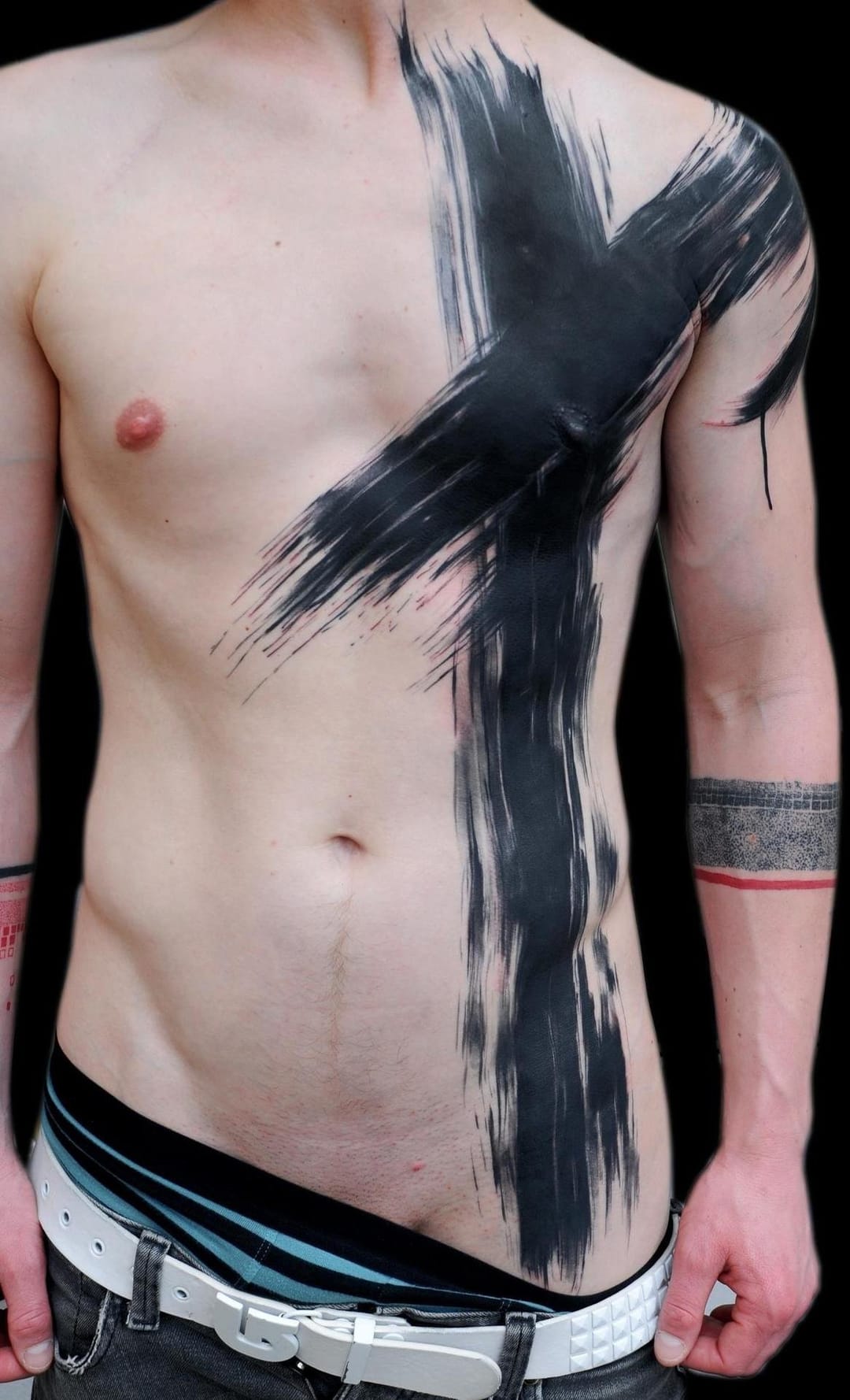 18 interesting brushstroke style tattoos