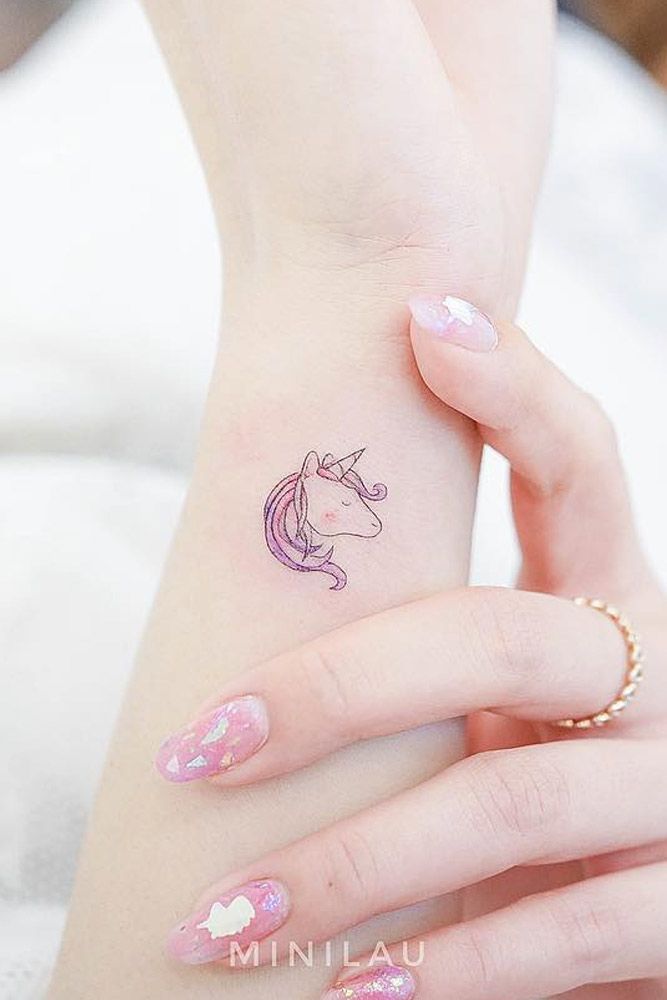 Small tattoos on the wrist in a minimalist style