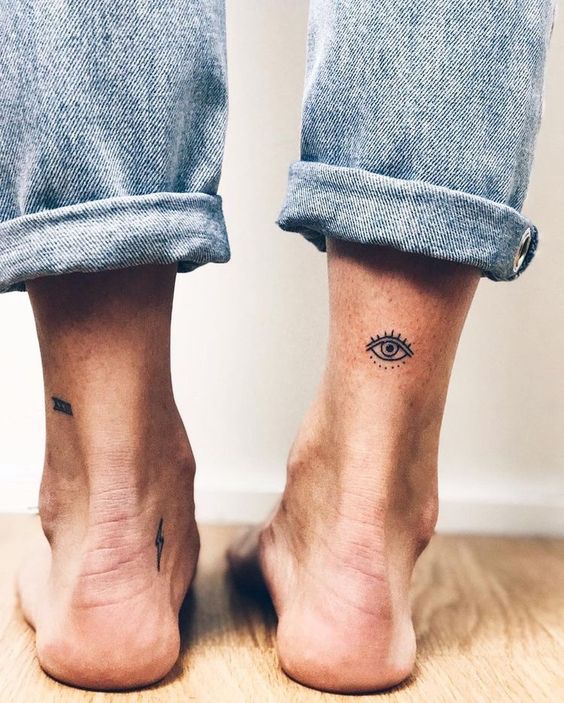 Eye Tattoo On Shin