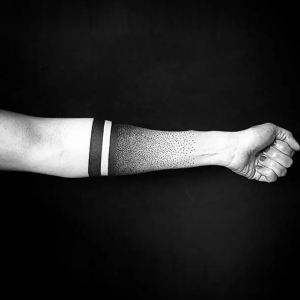Tattoo with disappearing dots. Tattoo with disappearing dots.