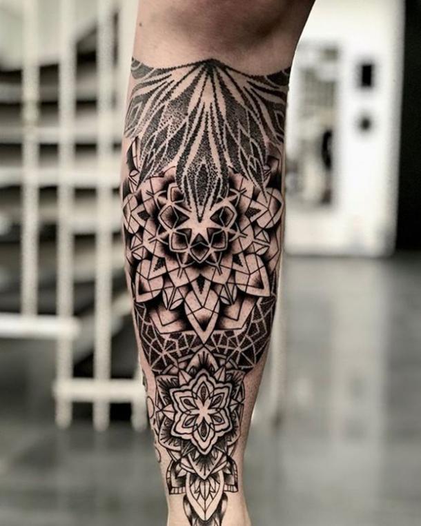 Decorative mandala tattoo design.