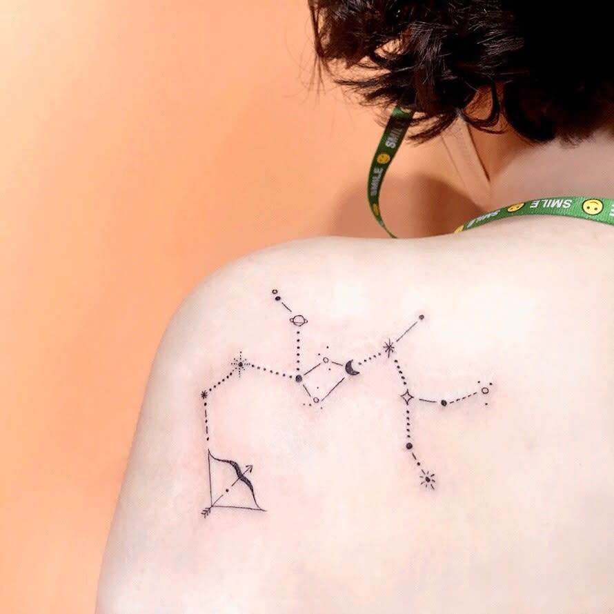 Sagittarius tattoos on the shoulder