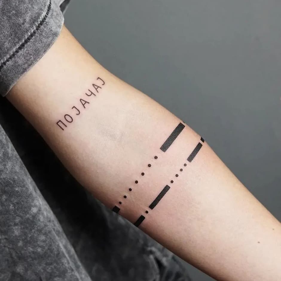 Tattoo Bracelet with Morse Code