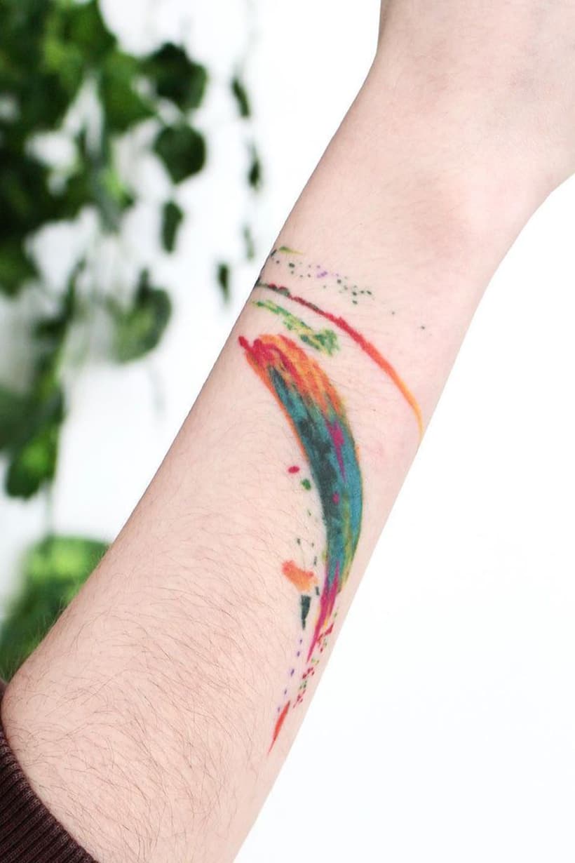 Tattoo Bracelet with Colored Strokes 