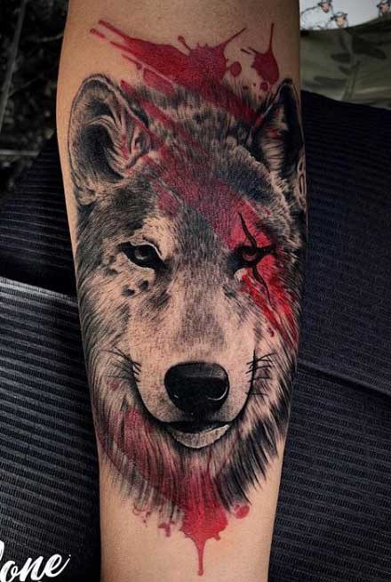 Thrash Polka Tattoos Wolf