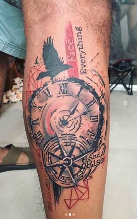 Thrash Polka Compass Tattoos