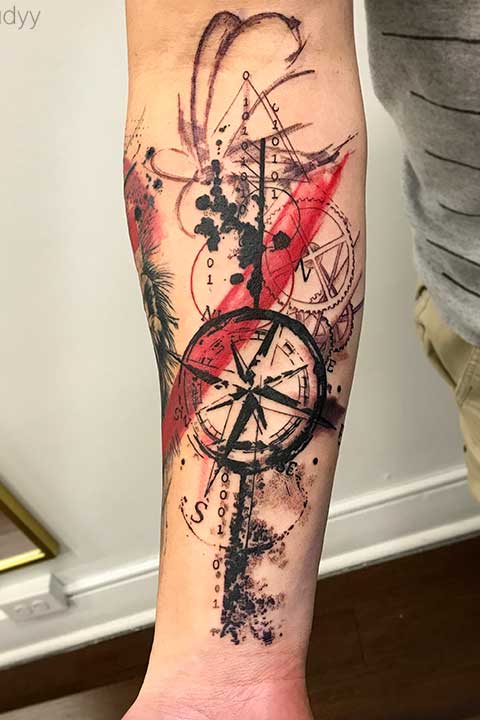 Thrash Polka Compass Tattoos