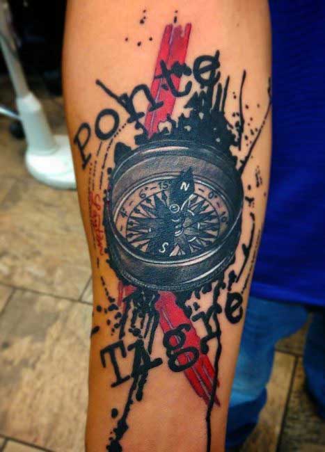 Thrash Polka Compass Tattoos