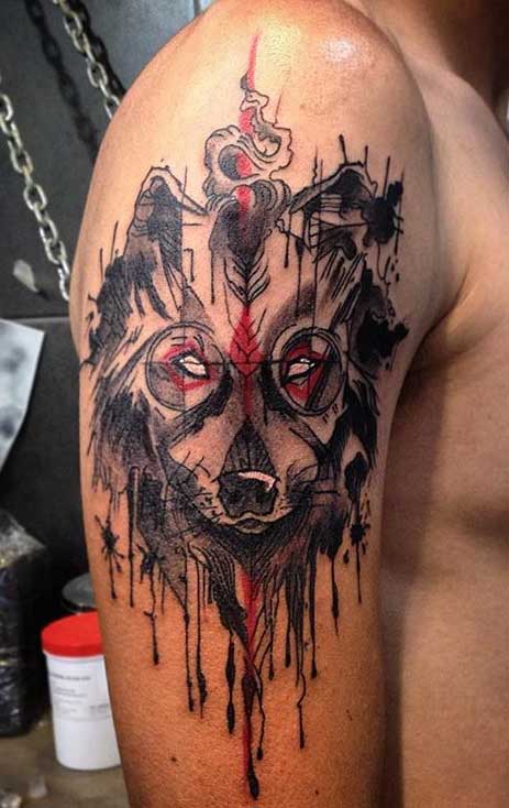 Thrash Polka Tattoos Wolf