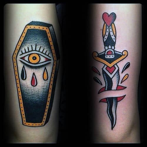 Eye tattoos on the arm