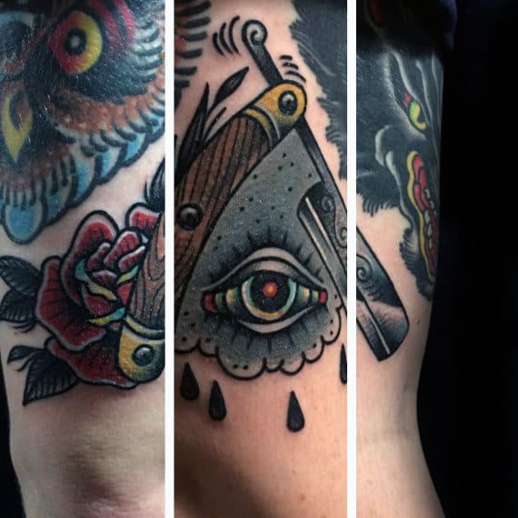 Eye tattoos on the arm