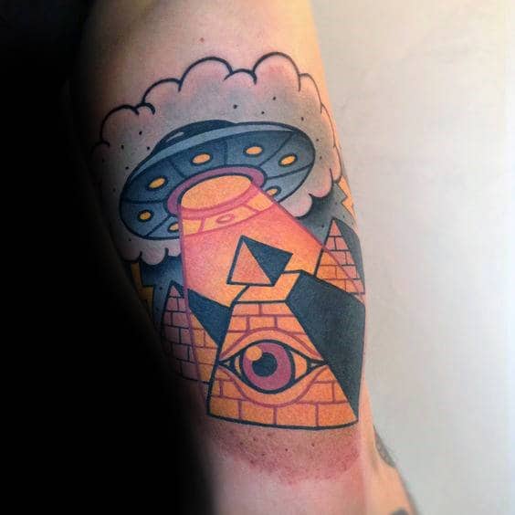 Eye tattoos on the arm