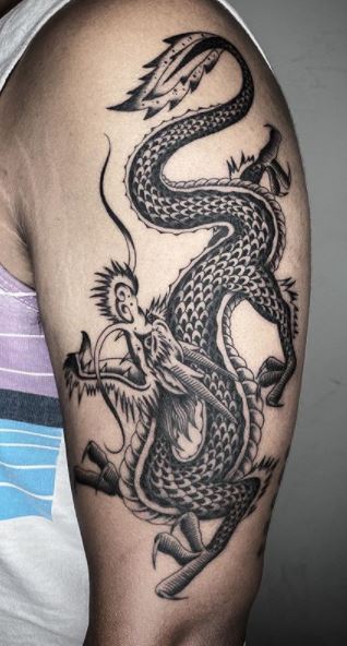 Dragon tattoos on the arm