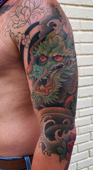 Dragon tattoos on the arm