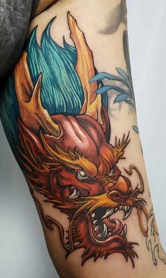 Dragon tattoos on the arm