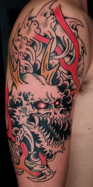 Dragon tattoos on the arm