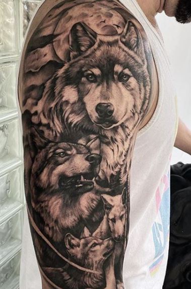 Animal tattoos on the arm