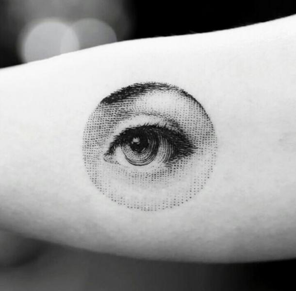 Incredibly detailed dotwork eye tattoo