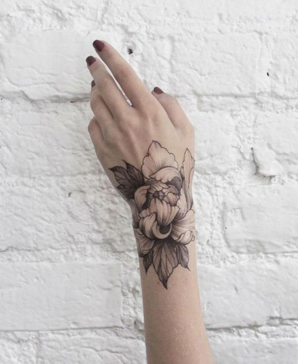 Flower petal design on the wrist