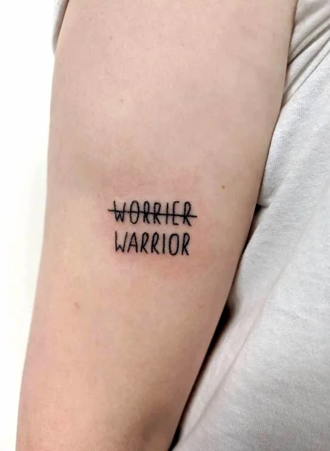 Tattoo with the inscription Warrior