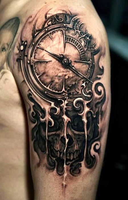 Tattoo of a clock