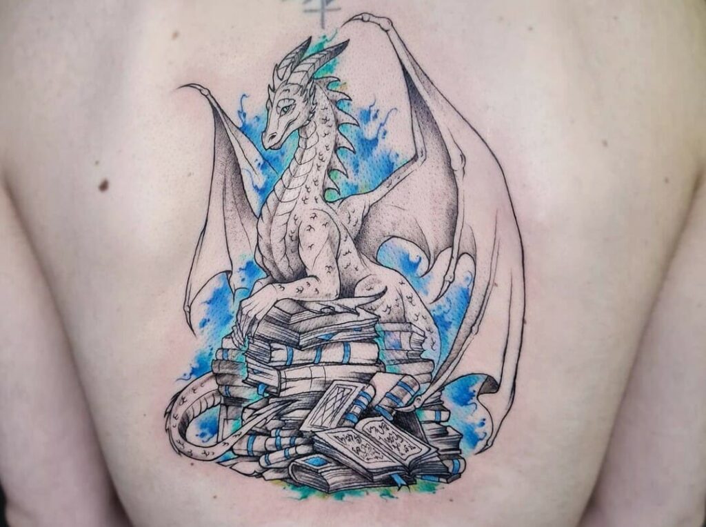 fantasy tattoo on the back