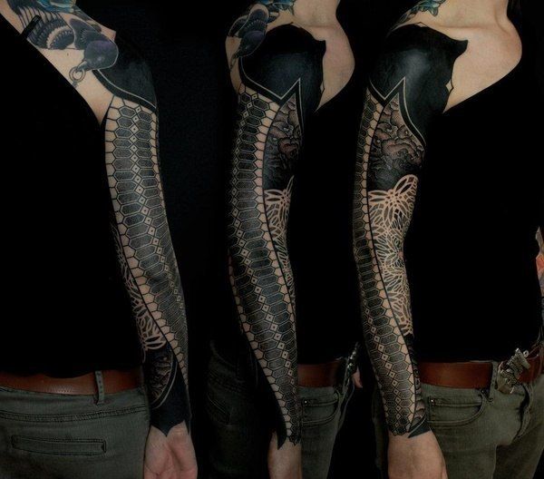 Men's Blackwork Sleeve Tattoo