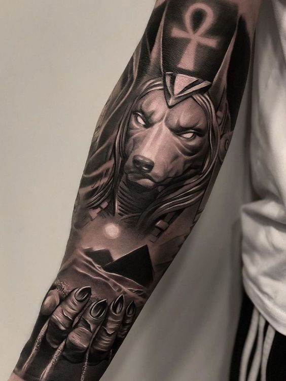 Anubis Sleeve Tattoo