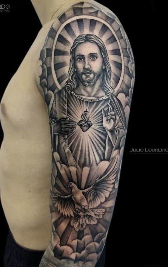 Jesus Sleeve Tattoo