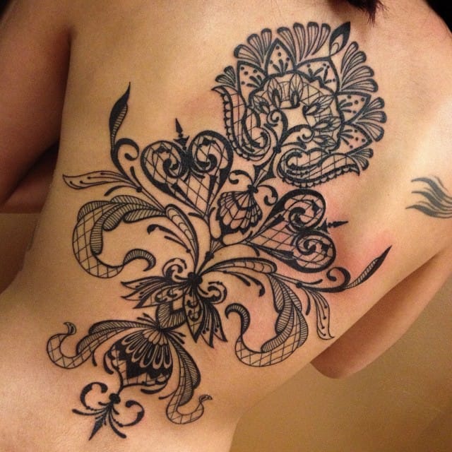 Baroque tattoo on the back