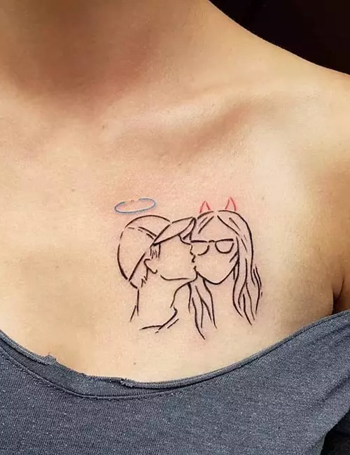 Stylish demon tattoo